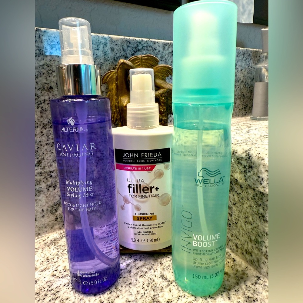 Volumizing spray Styling lot! Alterna Caviar, Wella, and John Freida- like new!